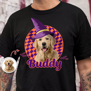 Custom Dog Cat Photo Witch Hat Halloween Dark Shirt HO82 894982
