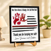 Custom Kid Hand Down Thank To Dad 2-Layered Wooden Plaque With Stand LM32 893555
