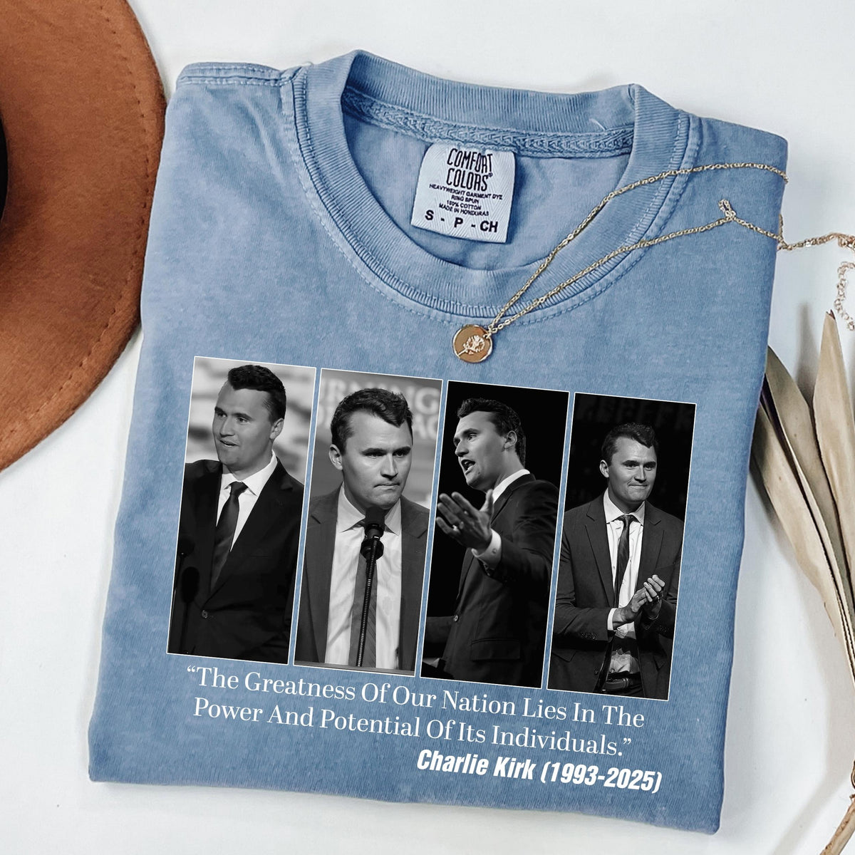 Charlie Kirk Conservative Patriot Memorial Dark Shirt LM32 65413