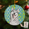 Custom Pet Watercolor Portrait Ceramic Ornament Gift For Pet Lovers CH07 180162