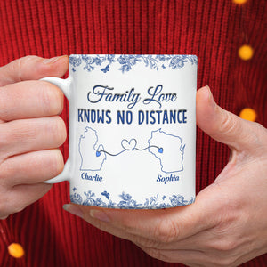Family Love Knows No Distance Toile De Jouy Style Personalized 3D Inflated Effect Mug HO82 894748