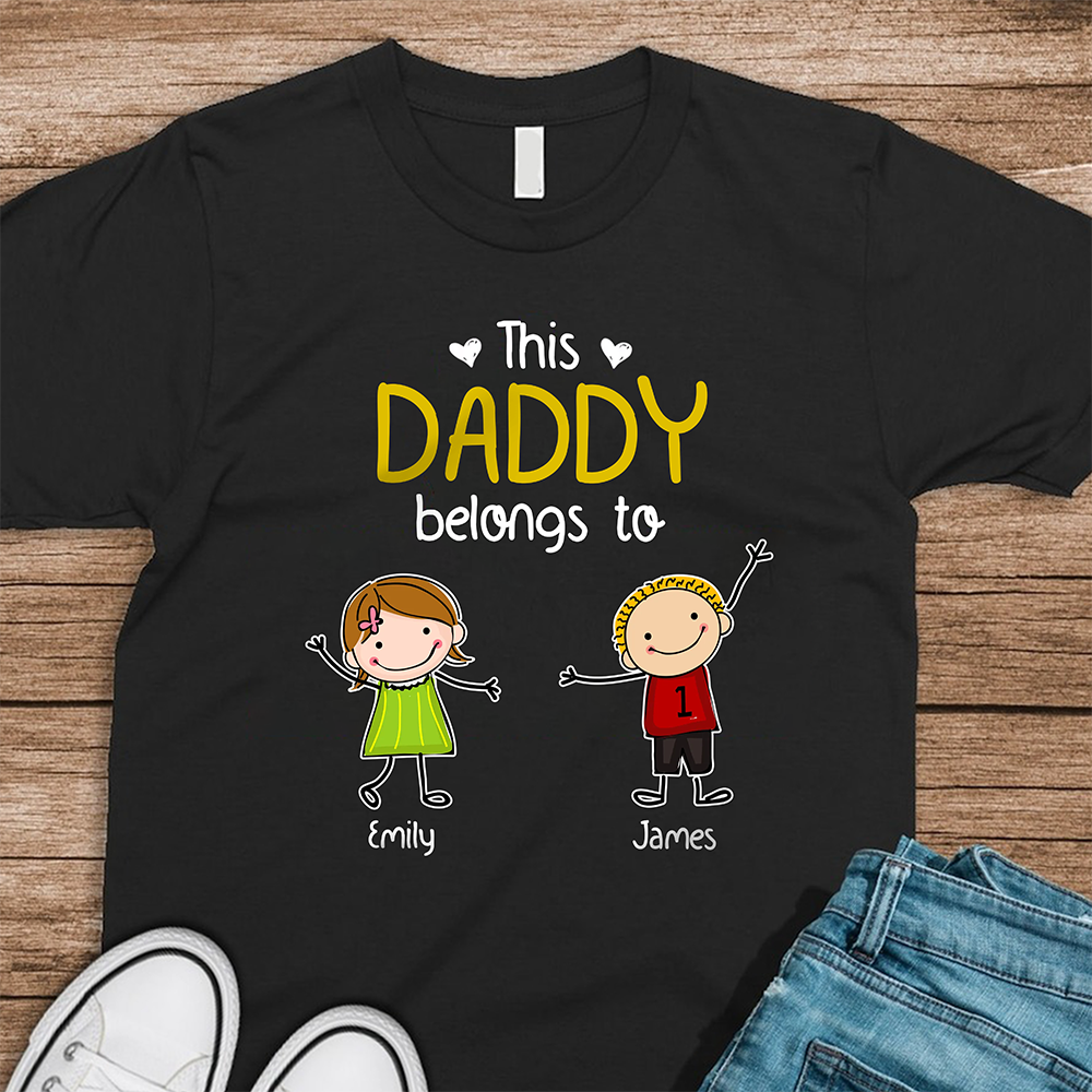 Personalized This Daddy Belongs To Dark Shirt Funny Father’s Day Gift HA75 921408