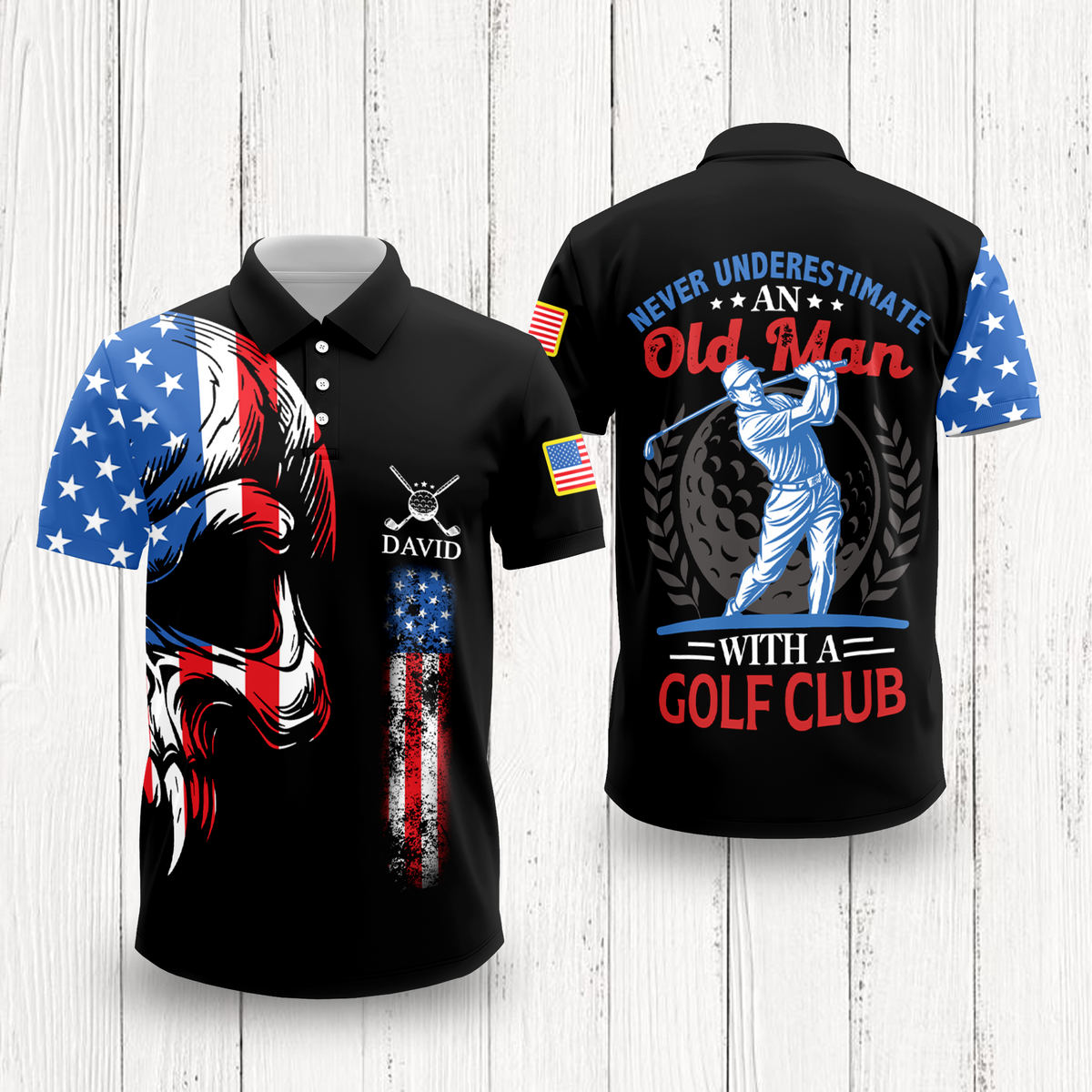 Never Underestimate An Old Man With A Golf Club Custom Name Polo Shirt For Golf Lovers CH07 899946