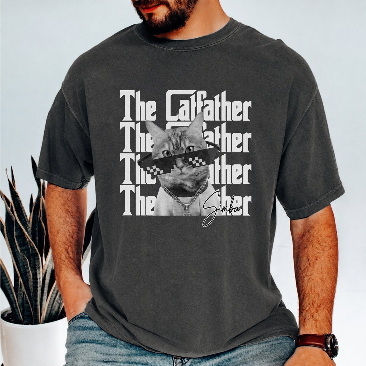 Personalized Vintage Photo The Catfather Comfort Shirt For Cat Lovers HA75 921570