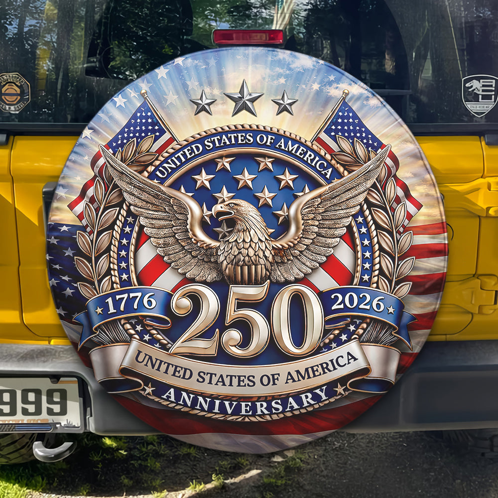 USA 250th Anniversary, 1776-2026 US 250 Emblem Semiquincentennial Tire Cover HO82 901024