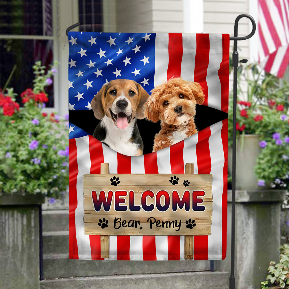 Welcome Dog American - Personalized Garden Flag, Gift For Dog Lovers CH07 896020