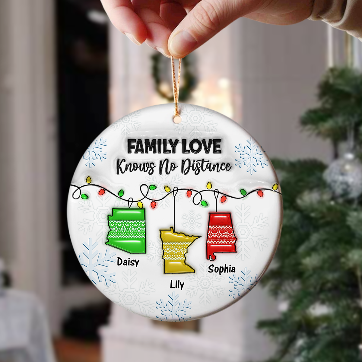 True Friendship Knows No Distance - Personalized 3D Inflated Effect Ceramic Ornament CH07 899302