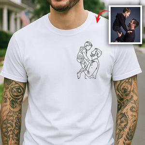 Custom Portrait Photo Drawing Style Family Bright Shirt Gift For Father's Day HO82 893986