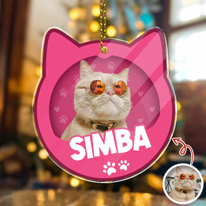 Custom Furry Baby Cat Photo - Personalized Acrylic Ornament Gift For Cat Lovers CH07 899104
