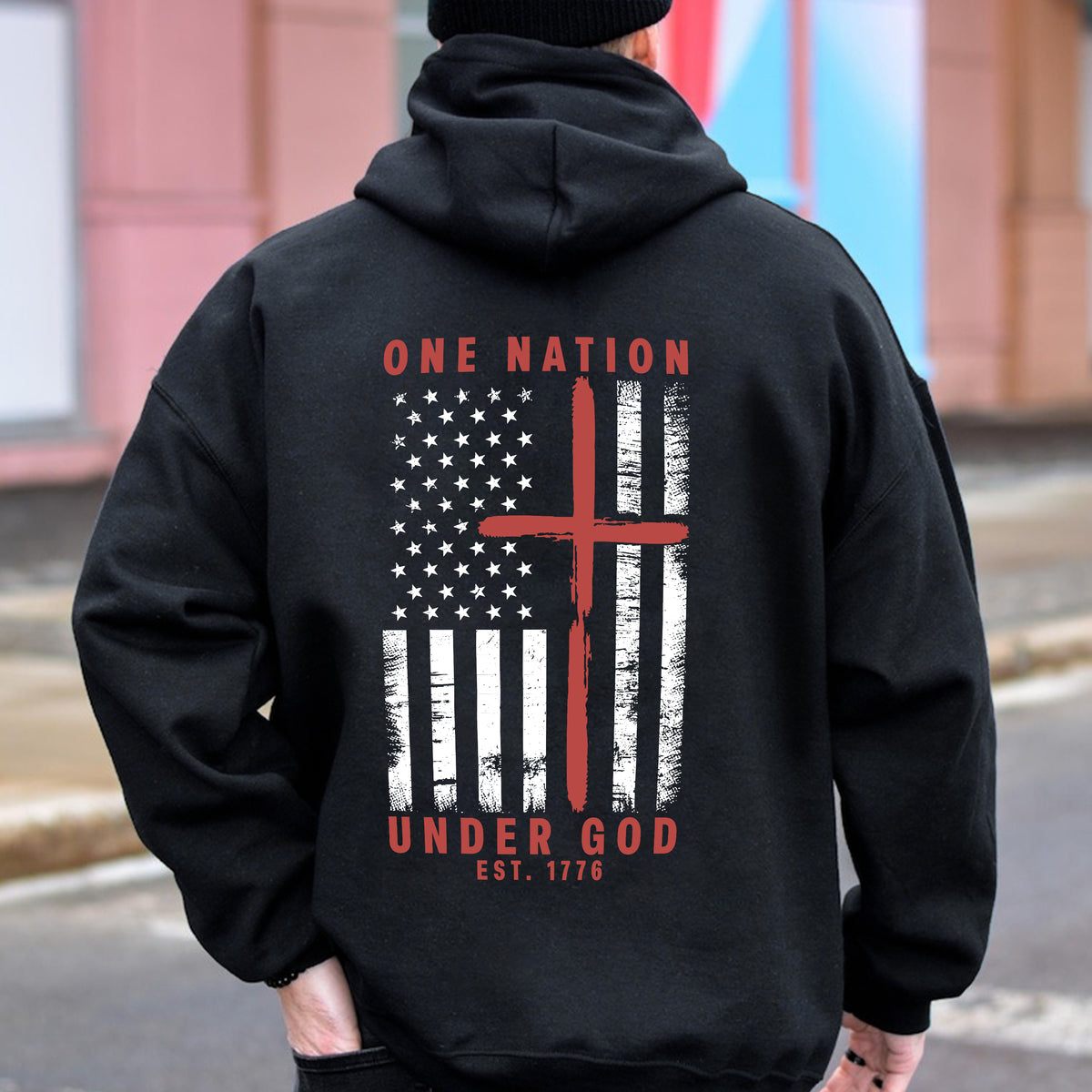 One Nation Under God Est 1776 Backside Shirt LM32 895453
