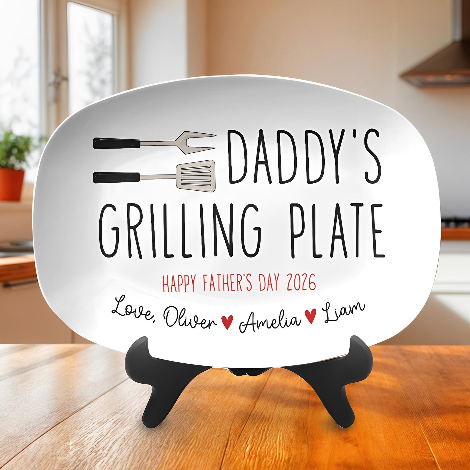 Custom Kid Name - Dad's Grilling Plate Father's Day Gift From Kids CH07 911624