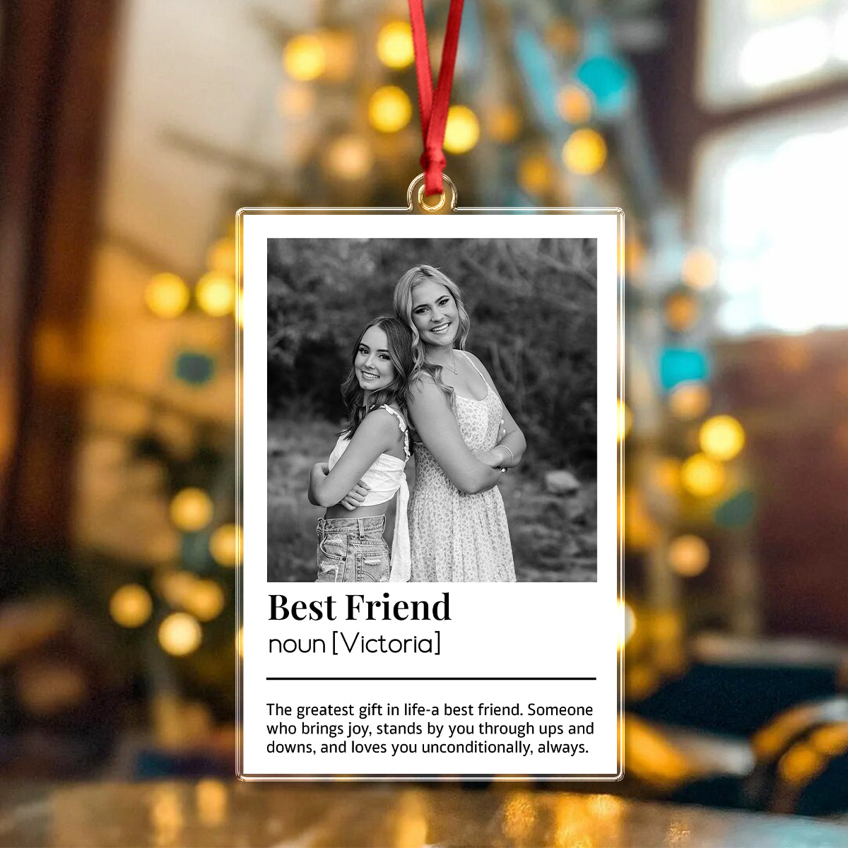 Custom Best Friend Photo Acrylic Ornament Gift For Bestie LM32 895505