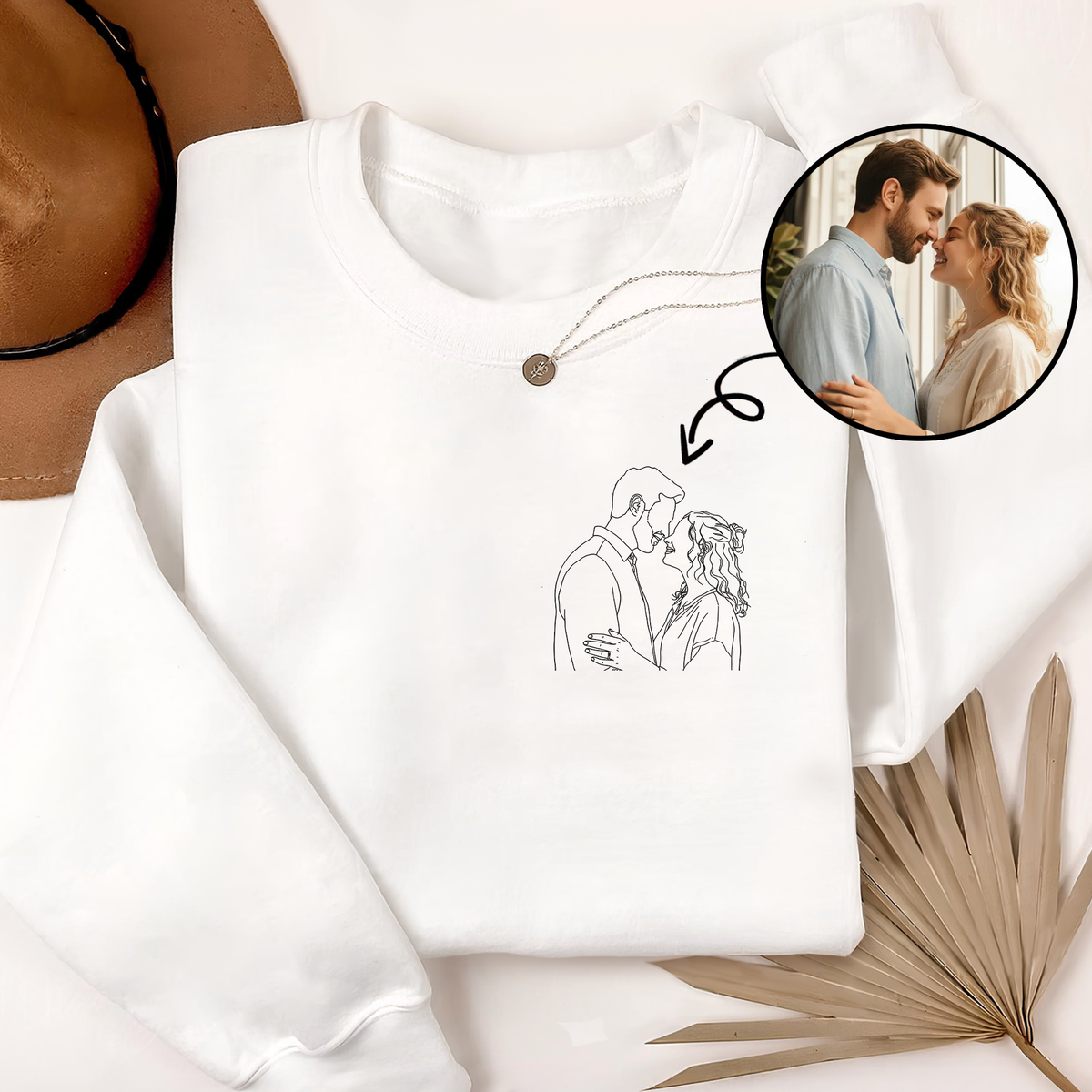 Custom Portrait Photo Drawing Style Couple Bright Shirt Gift For Valentine's Day HO82 900744