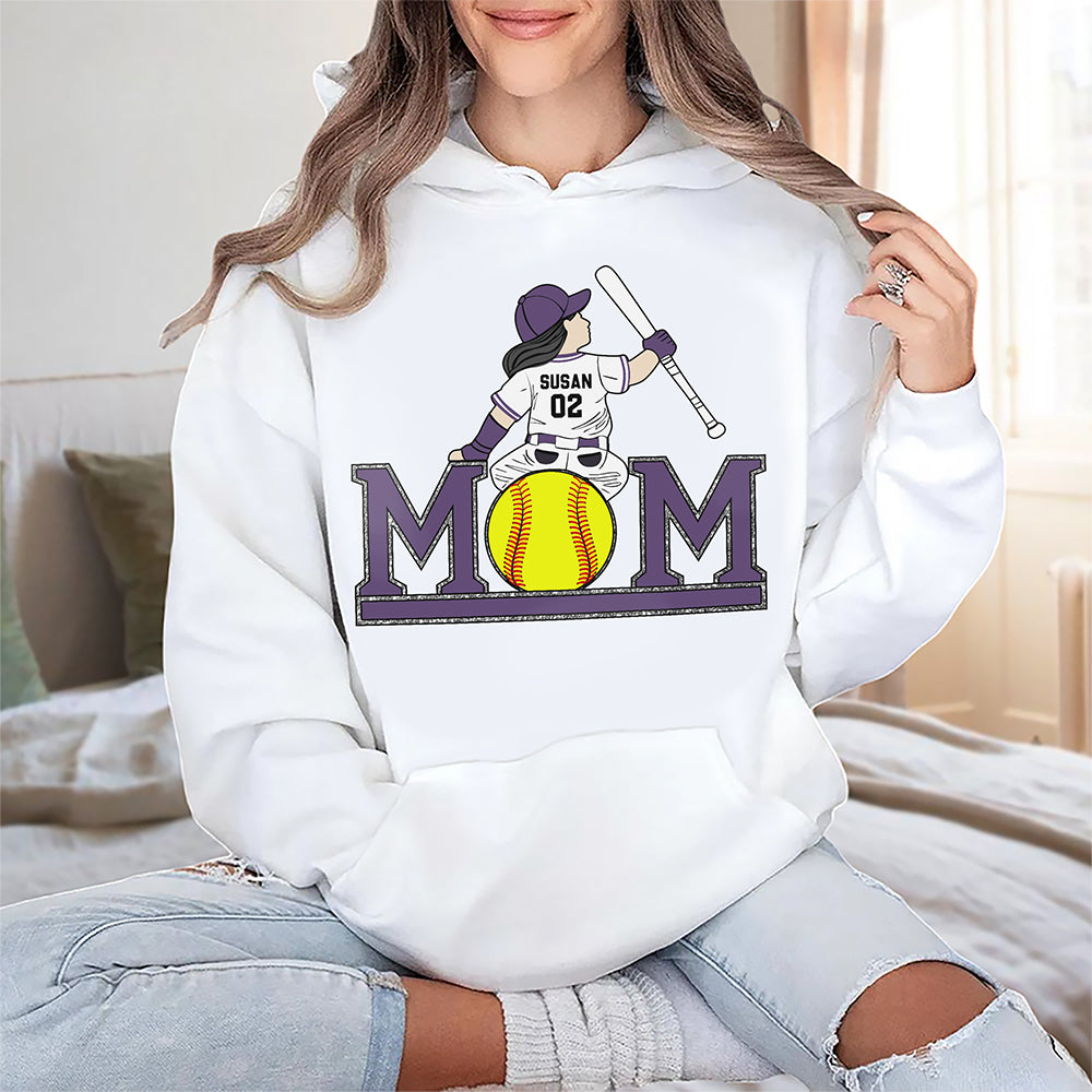 Custom Name & Jersey Number Personalized Baseball Mom Bright Shirt CH07 895324