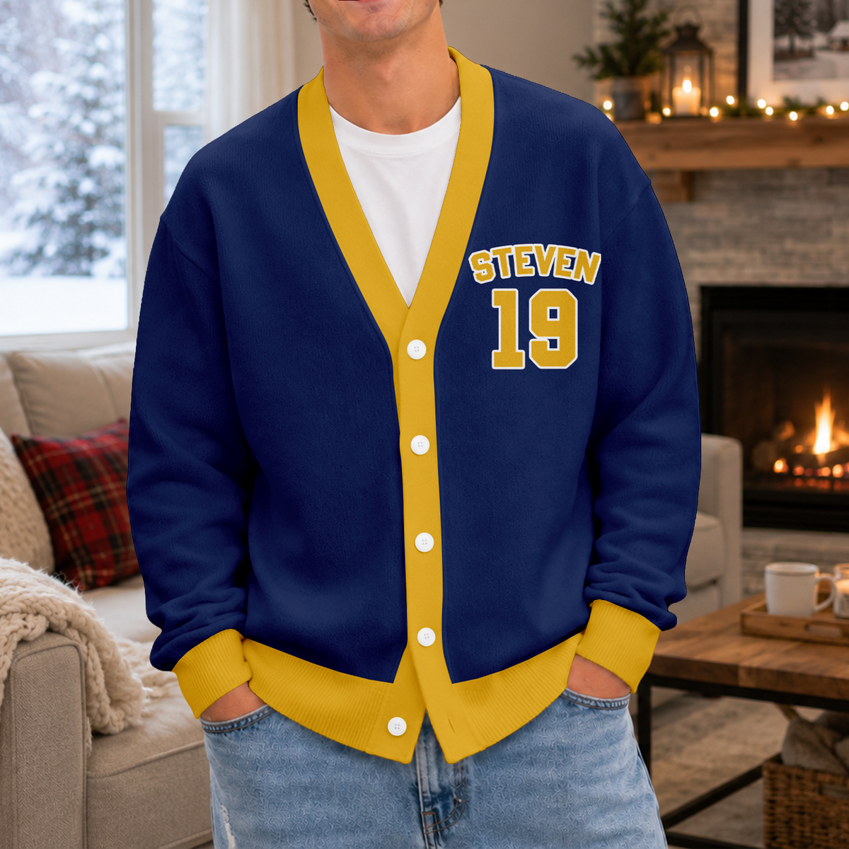 Custom Portrait Photo With Retro Style Sporty Gift For Baseball Lovers V-neck Cardigan HO82 903552