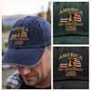 America 250th Anniversary 1776-2026 Patriotic Washed Denim Baseball Cap TH10 170085