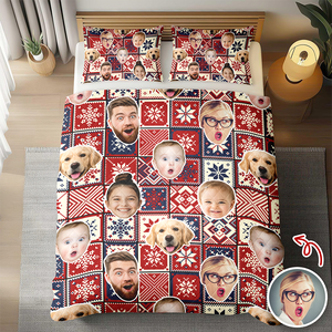 Custom Christmas Family Photo Bedding Set CH07 899936