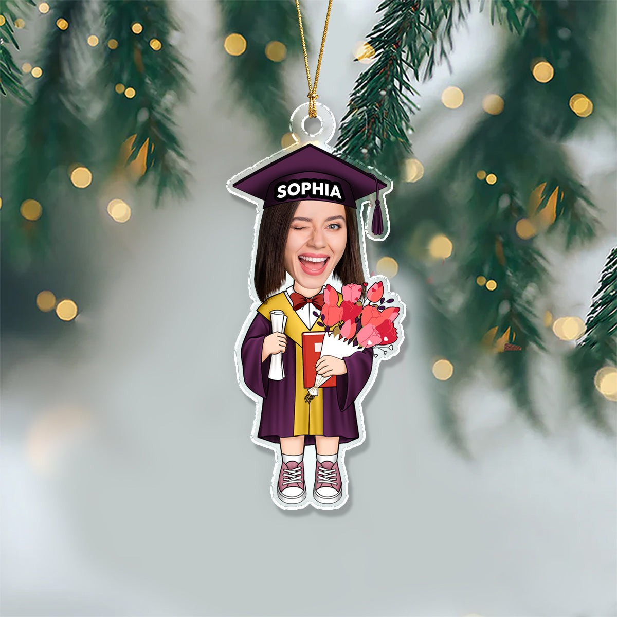 Custom Funny Face Graduation Acrylic Ornament Christmas Decoration HA75 892712