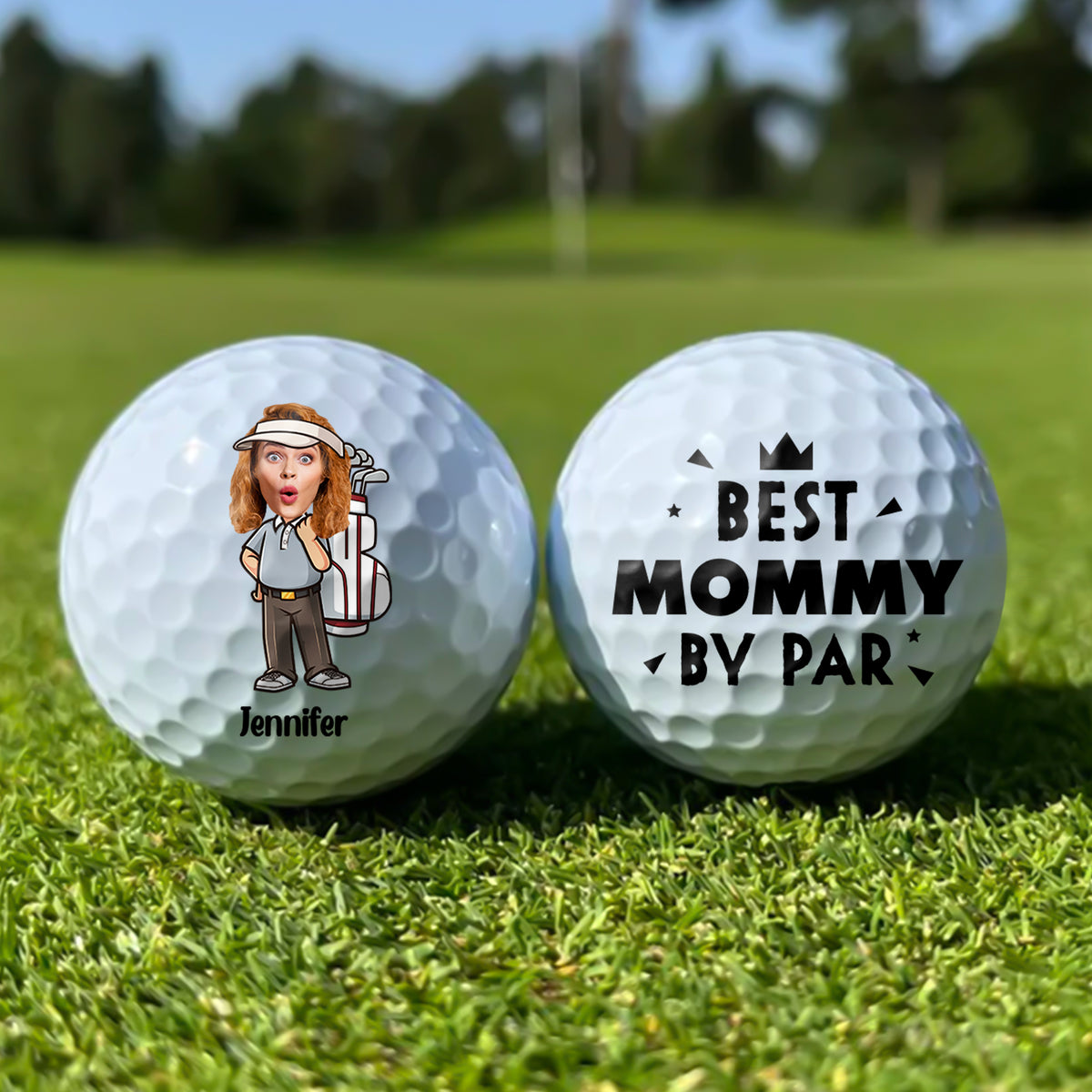 Custom Funny Face Best Dad Best Mom By Par Golf Ball HO82 900808