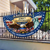 Custom Family Name USA 250th Anniversary Eagle Non-Pleated Fan Flag LM32 669171
