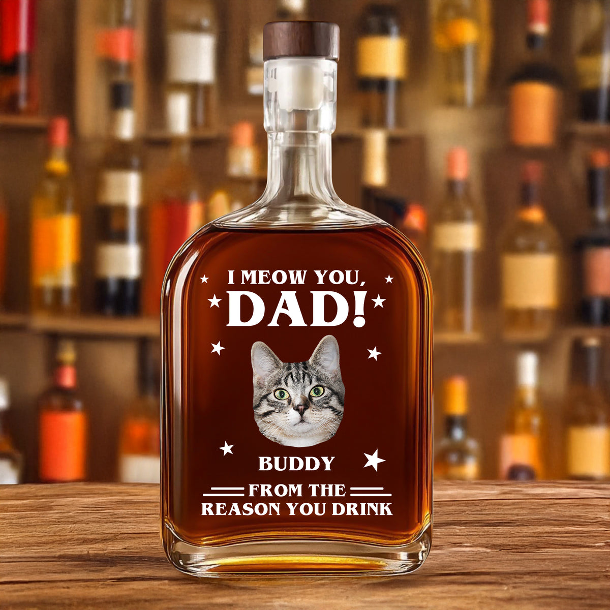 Custom Photo We Meow You - Cat Personalized Custom Whiskey Bottle - Father's Day, Gift For Dad, Pet Owners, Pet Lovers HO82 894078
