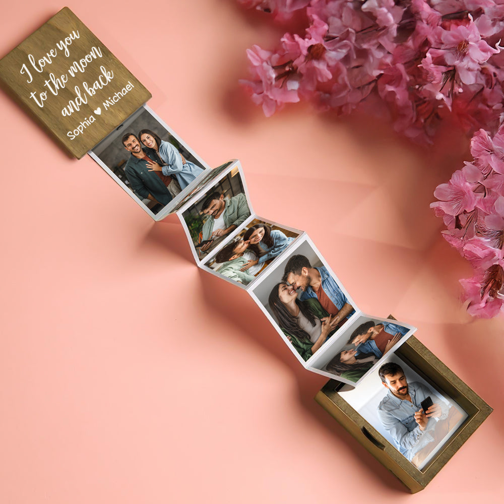 Custom Pull Out Photo Our Memory Keepsake Wooden Photo Box LM32 893411
