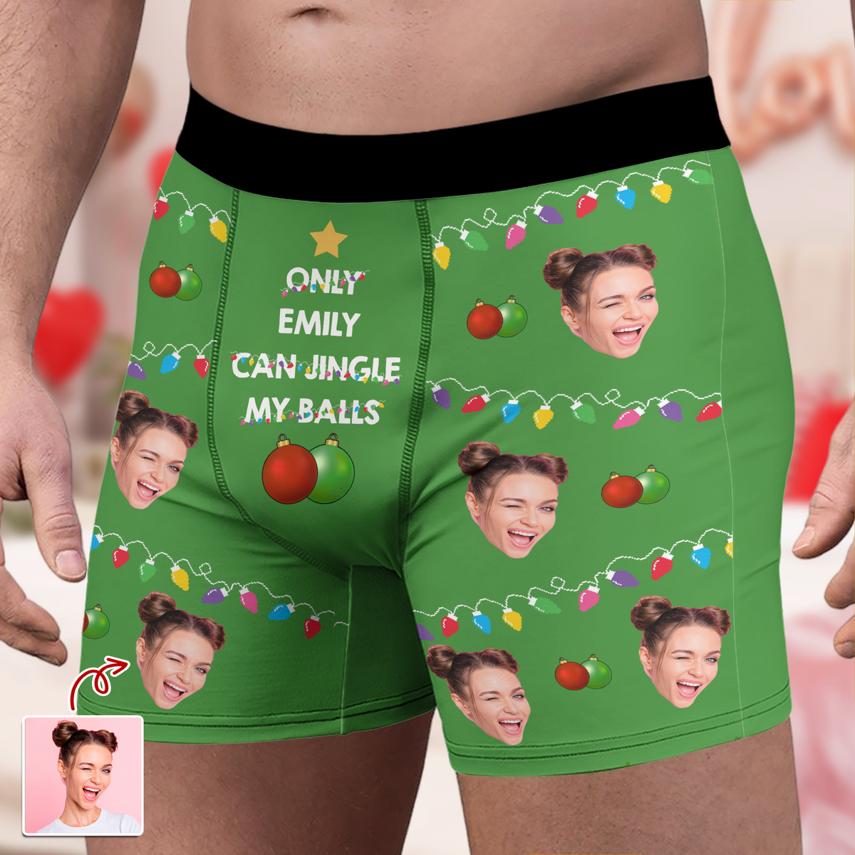 Custom Funny Photo Only My Wife Can Jingle My Ball Man's Boxer CH07 899296