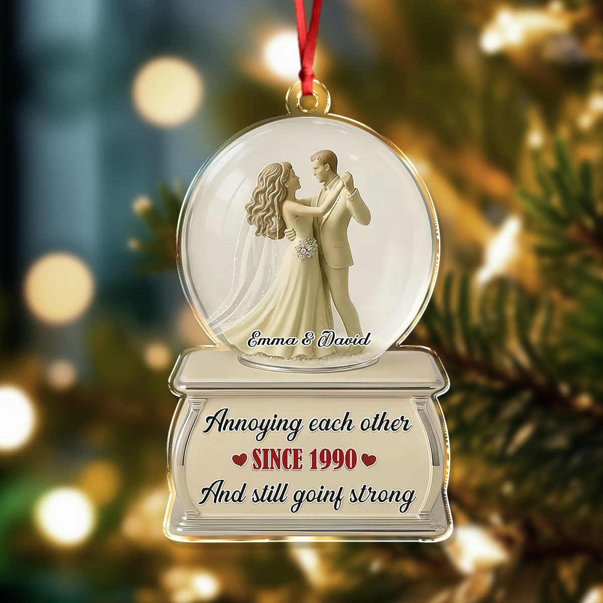 Dancing Couple Snow Globe - Personalized Acrylic Ornament CH07 899510