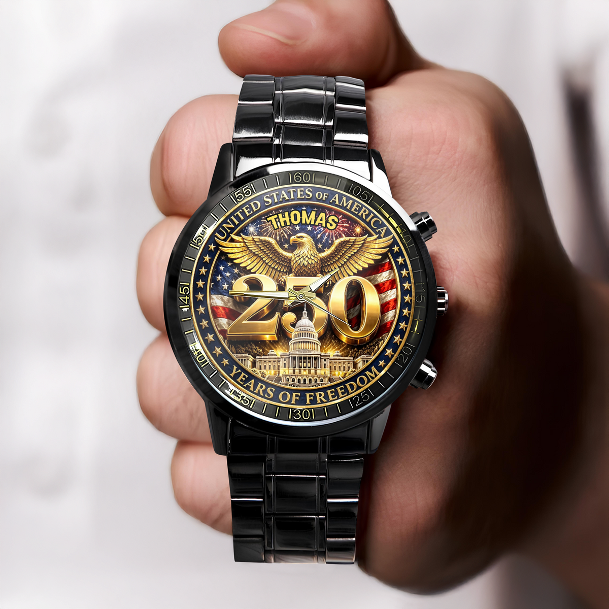 Custom Name United States Of America 1776-2026 Patriotic Eagle Wrist Watch CH07 911168