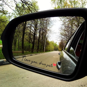 I Love You, Drive Safe Cute Rearview Mirror Car Sticker Gift For Your Lover LM32 897453