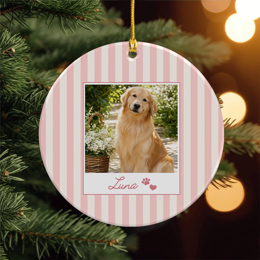 Personalized Pet Photo Christmas Ceramic Ornament Pet Lover Holiday Gift TH10 170755