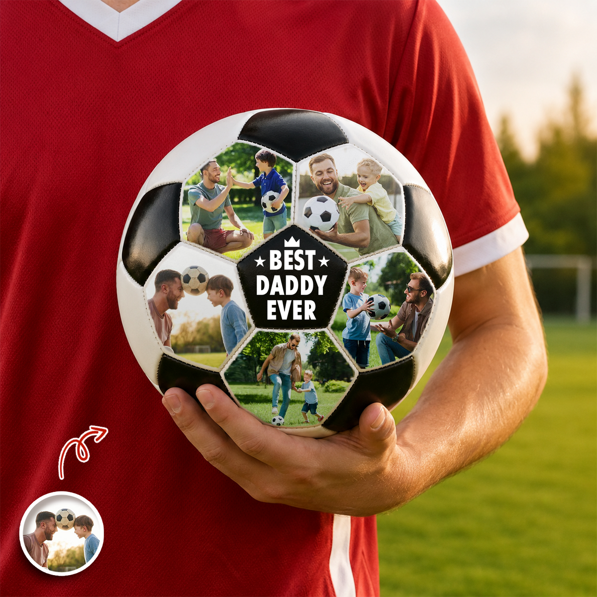 Custom Photo Best Coach Ever Best Dad Ever Soccer Ball - Gift For Dad, Father's Day, Soccer Lovers HO82 902724
