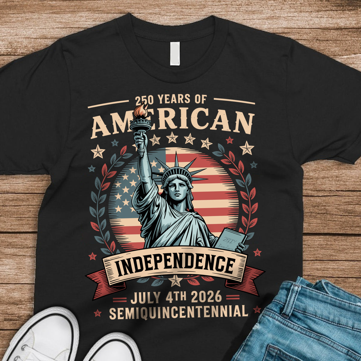 Statue of Liberty 250 Years Independence Day 2026 Dark Shirt LM32 895293