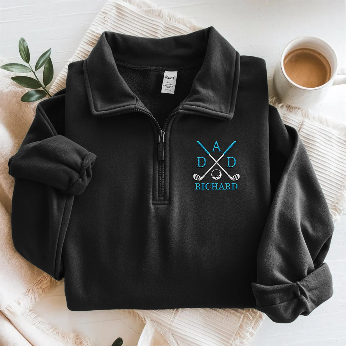 Custom Dad Mom Golf Embroidered Quarter Zip Sweater Father’s Day Gift HO82 902296