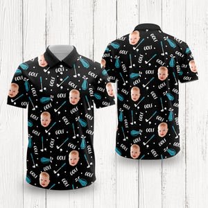 Custom Face Photo Golf Polo Shirt Gift For Golf Lover HO82 900812