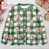 Custom Kids Photo Name Christmas Light Snow Cardigan CH07 896188