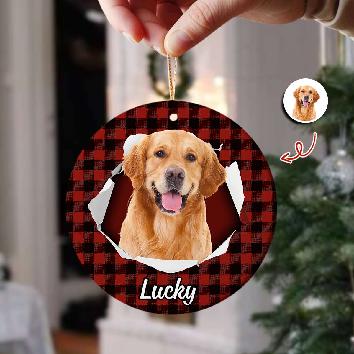 Custom Photo Dog Ceramic Ornament Christmas Gift For Dog Lovers HA75 897452