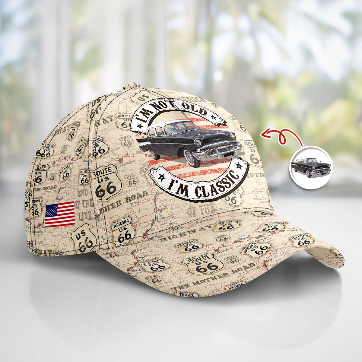 This Is How I Roll - Custom Vehicle Photo Upload Car Route 66 Classic Cap CH07 896384