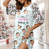 Custom Cute Face This Grandma Mom Belongs To Women's Sleep Tee, Raglan Nightgown LM32 897483
