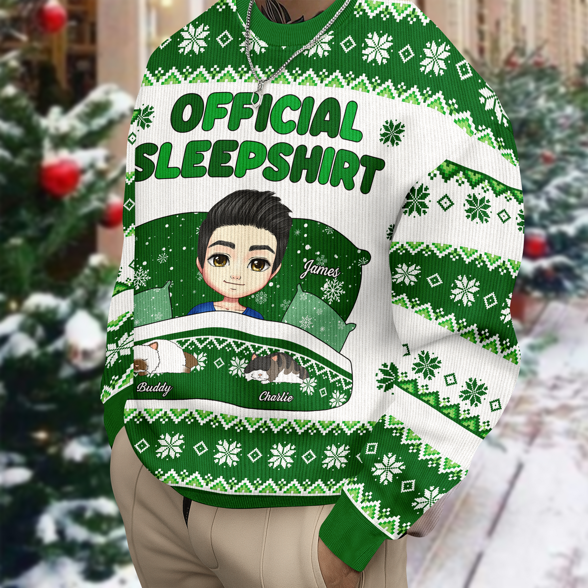 Official Sleepshirt Funny Family With Cat Ugly Sweater Personalized Gift For Cat Lovers HO82 900184