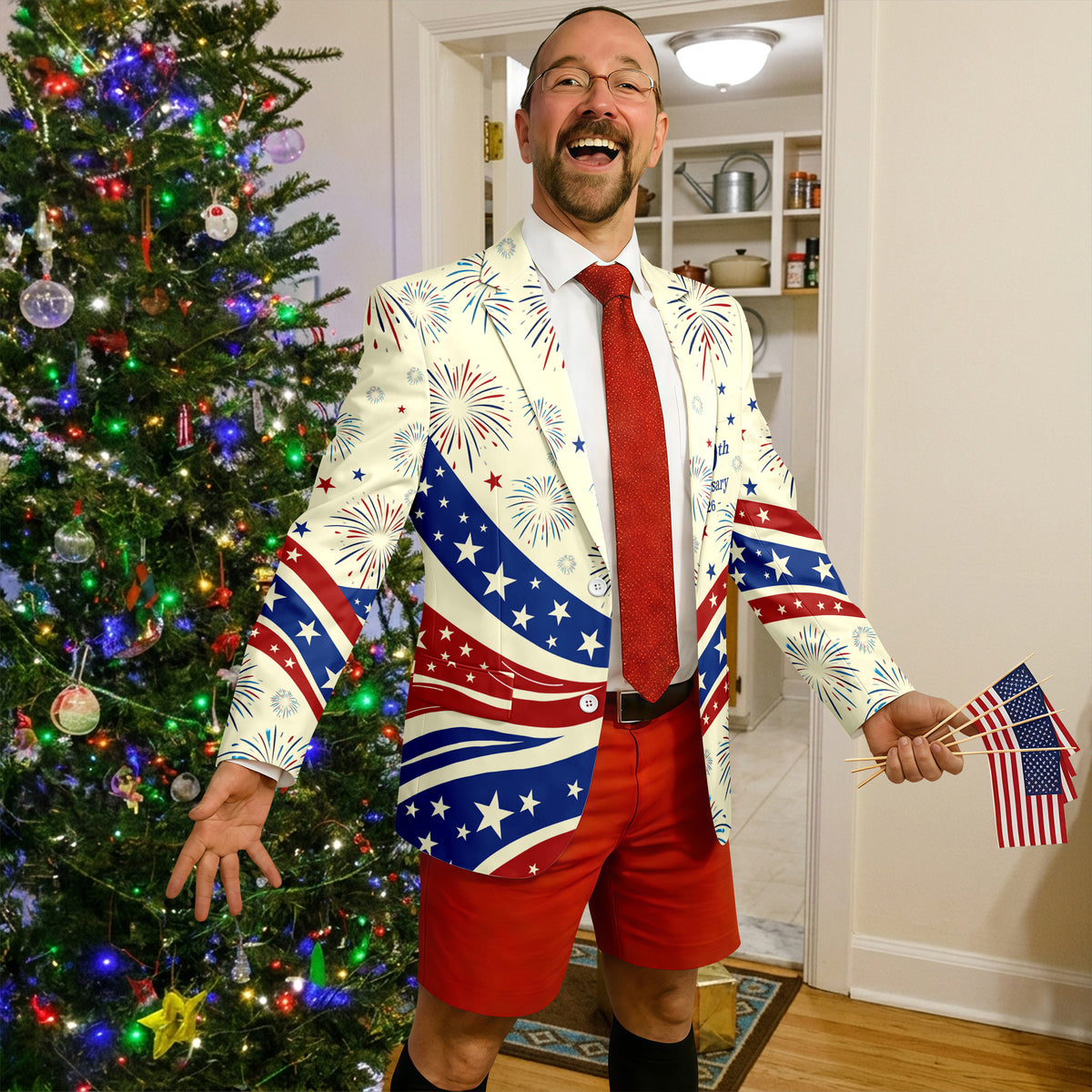Personalized USA 250th Anniversary 1776-2026 Men's Suit CH07 911030