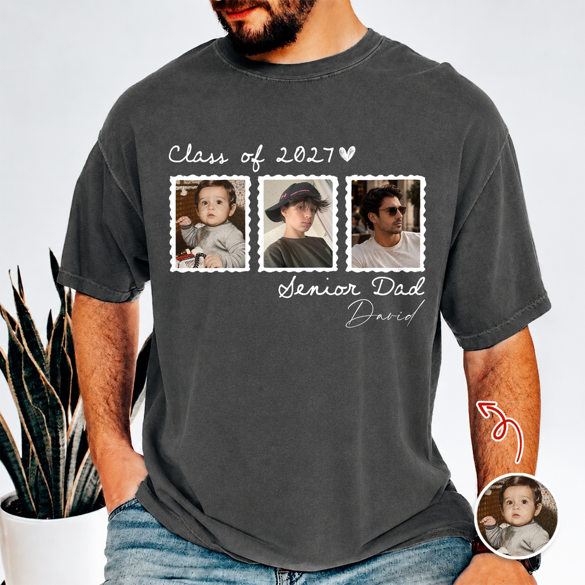 Custom Photo Senior Dad Mom Class Of 2027 Comfort Shirt Back To School Gift HA75 922102