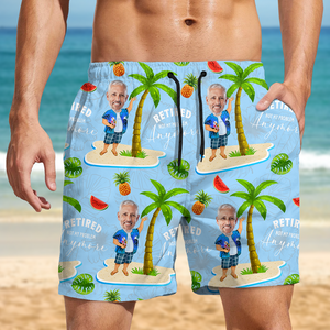 Custom Face All Over Print Beach Short Personalized Retirement Gift for Dad LM32 893499