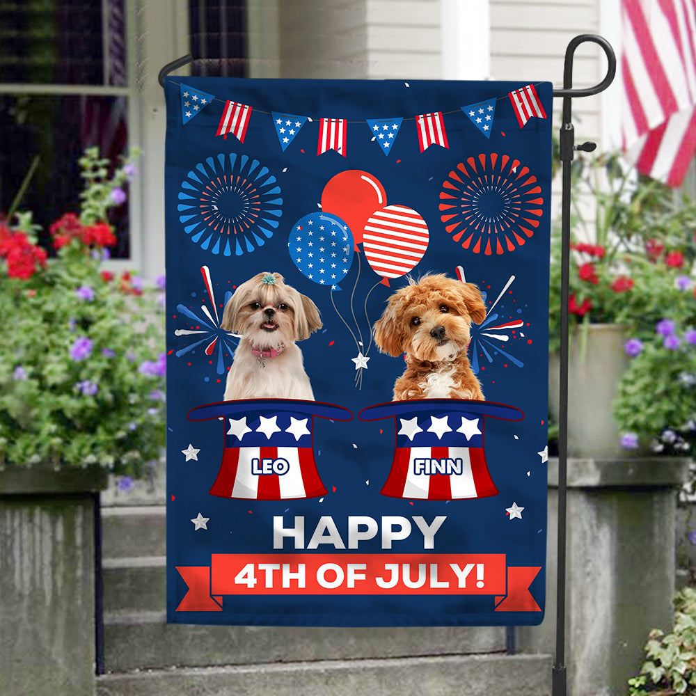 Custom Dog Photo Happy 4th Of July Garden Flag Independence Day Gift CH07 896048
