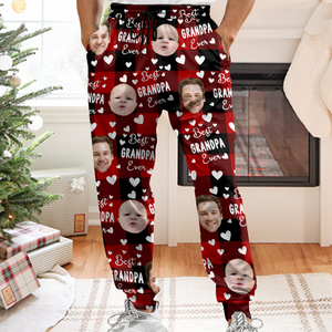 Custom Funny Face Best Dad Ever Christmas Sweatpants For Matching Family LM32 893883
