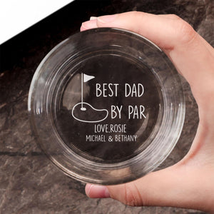 Personalized Father's Day Gift Golf, Best Dad By Par Engraved Whiskey Glass HO82 900906
