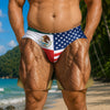 Personalized Funny Muscular Body Mexico USA Flag Men's Beach Short, Summer Vacation Party Gift, Gift For Him HO82 903516