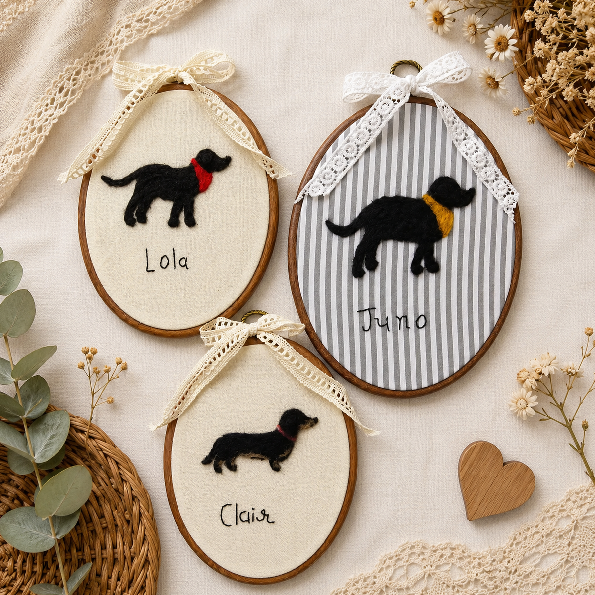 Personalized Punch Needle Pet Portrait Embroidery Hoop HO82 903036