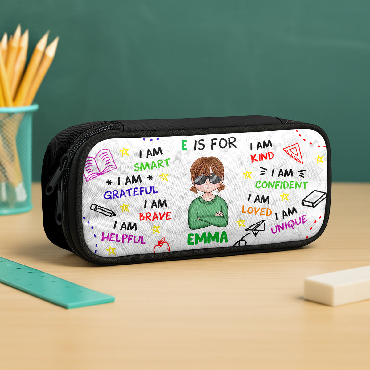 School Kid Affirmations - Personalized Pencil Case Back To School Gift For Daughter Son CH07 896262