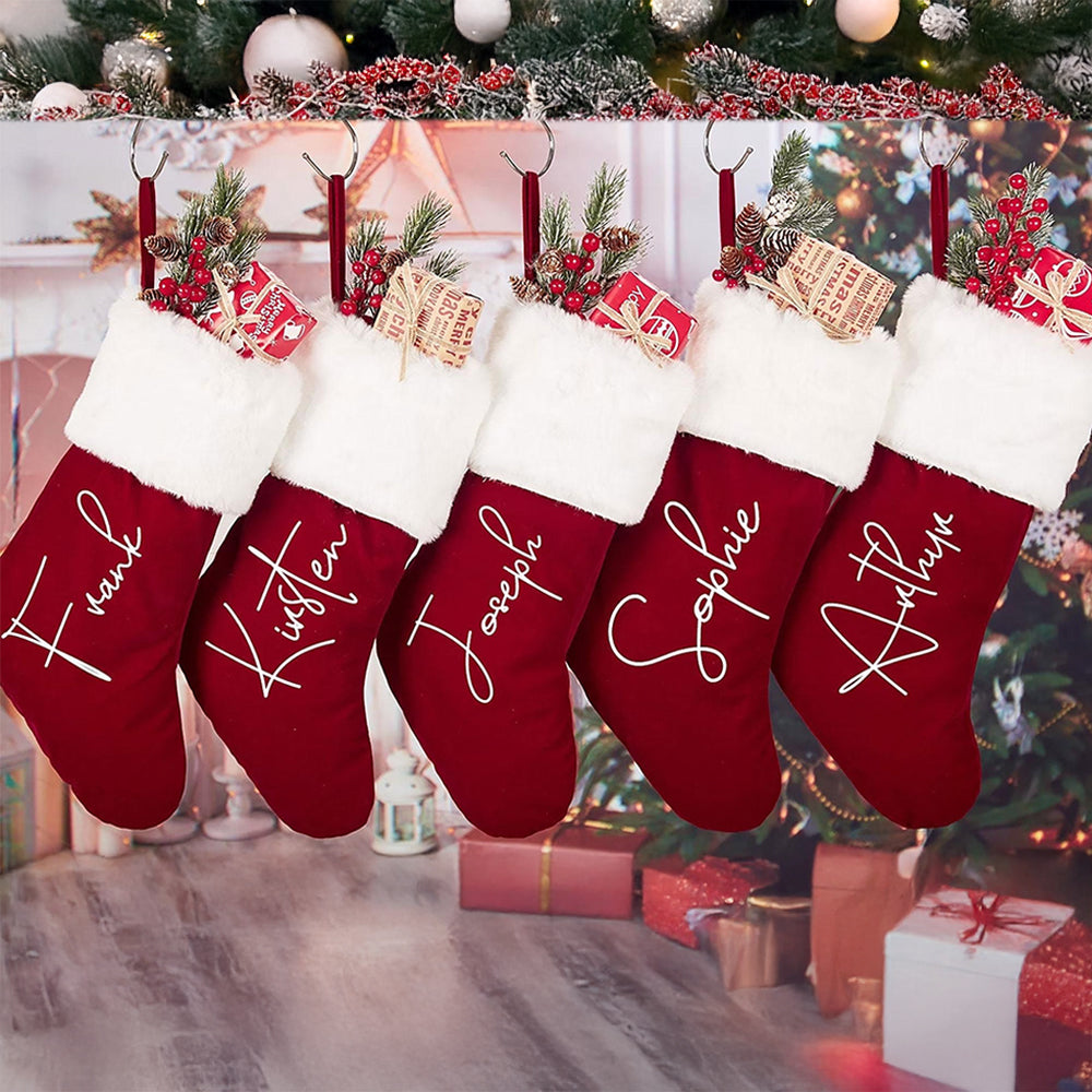 Custom Name Red Christmas Stocking Personalized Gift HO82 900442